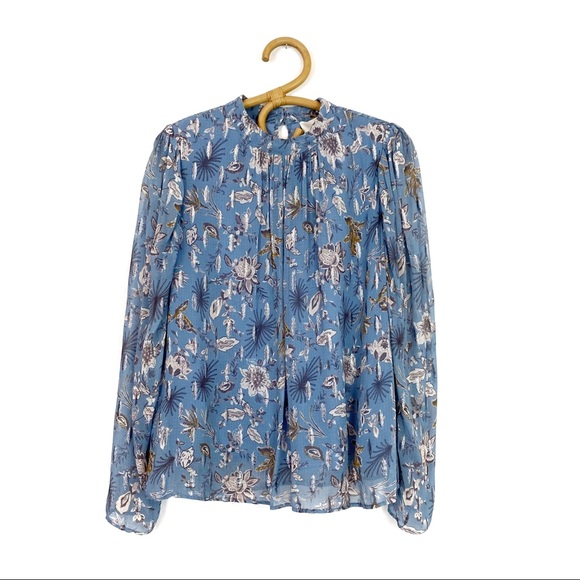 Greylin | Floral Shimmer Long Sleeve Blouse Size S - Picture 1 of 9